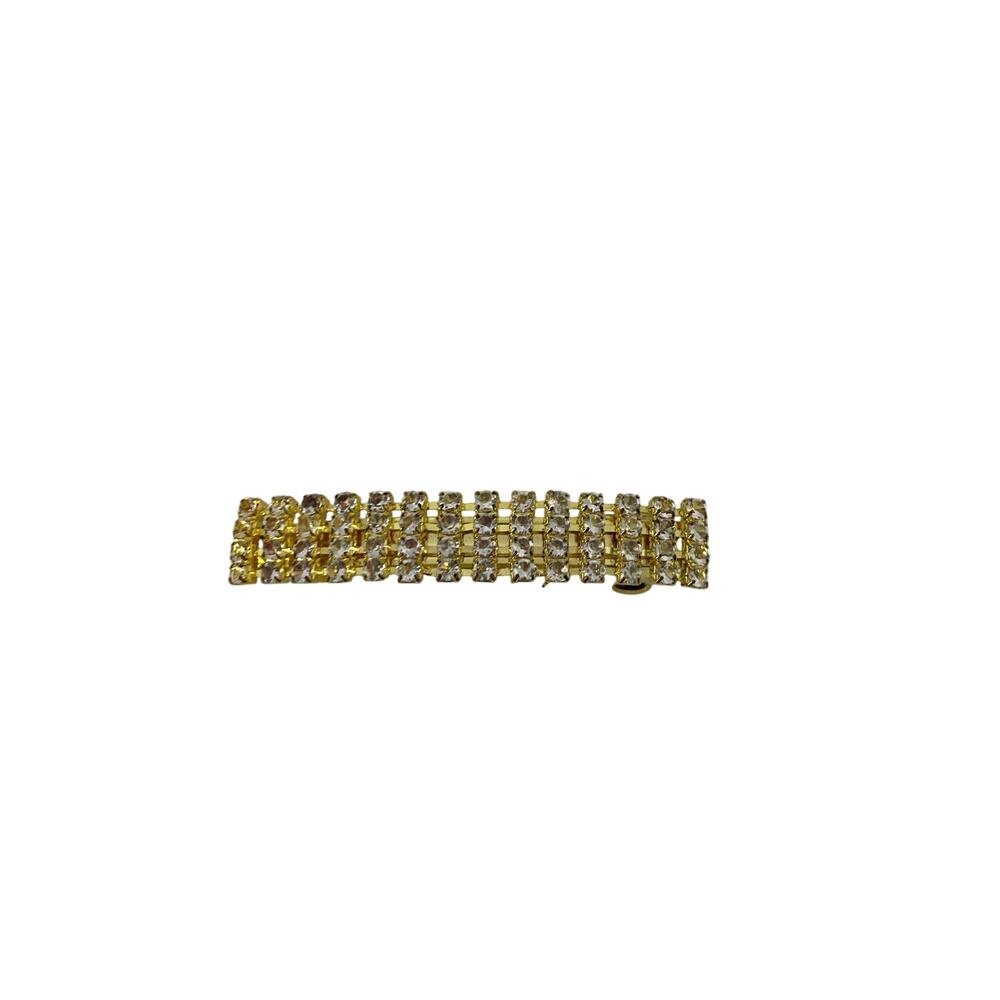 Shimmery rhinestone gold tone hair clip